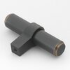 Gliderite Hardware 2-1/4 in. Oil Rubbed Bronze Solid Steel Cabinet T-Knob - 4002-T-ORB 4002-T-ORB-1